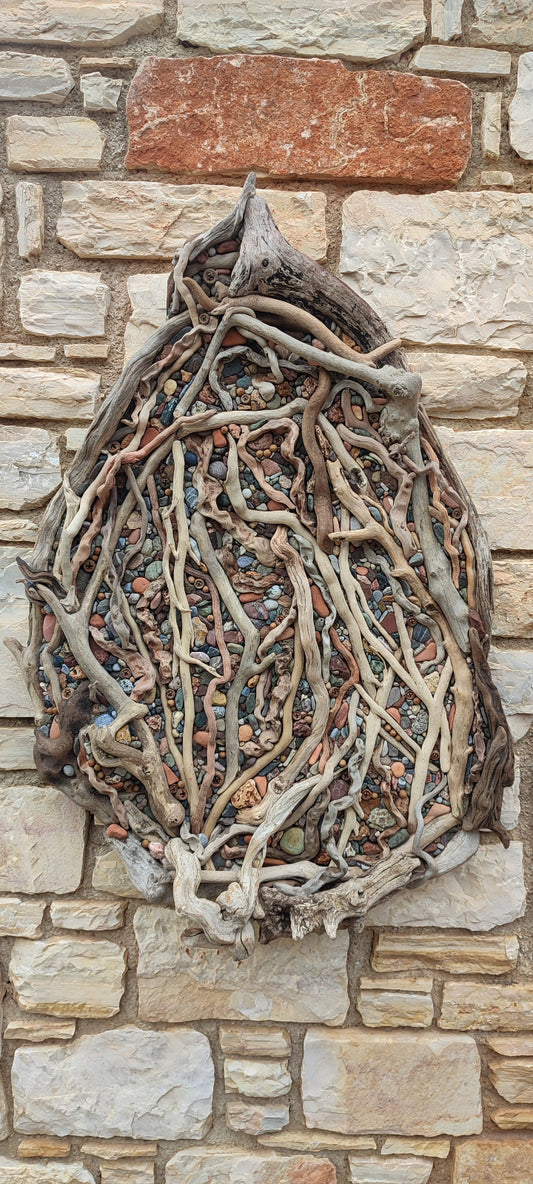 Abstract driftwood wallart sculpture