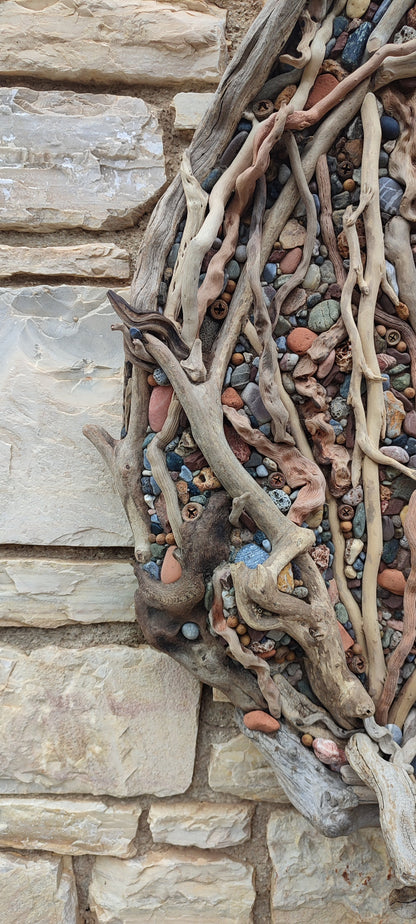 Abstract driftwood wallart sculpture