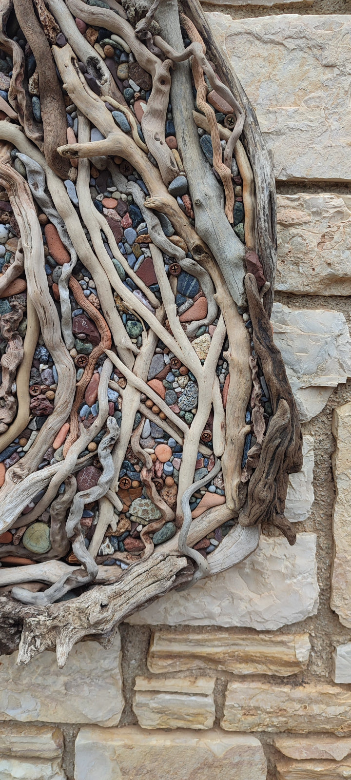 Abstract driftwood wallart sculpture