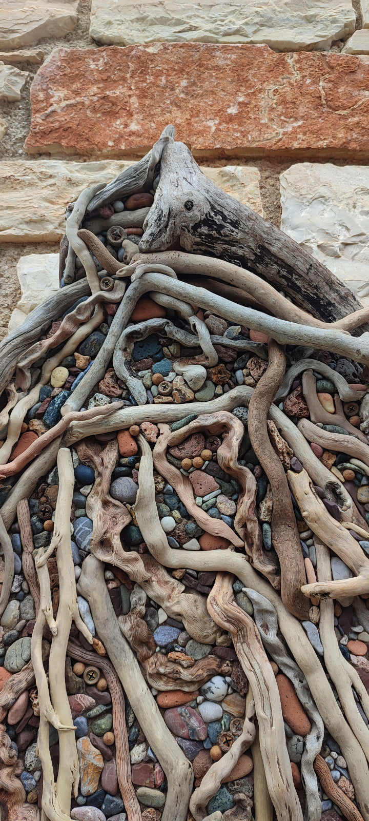 Abstract driftwood wallart sculpture