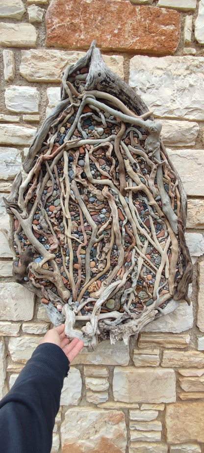 Abstract driftwood wallart sculpture