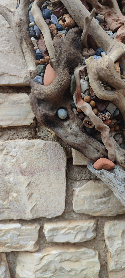 Abstract driftwood wallart sculpture