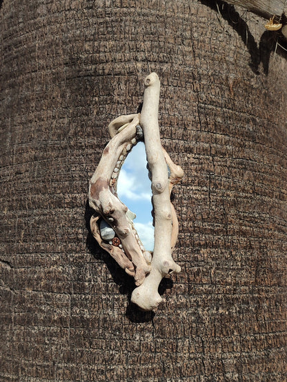 Driftwood & Pebble Handmade Mirror