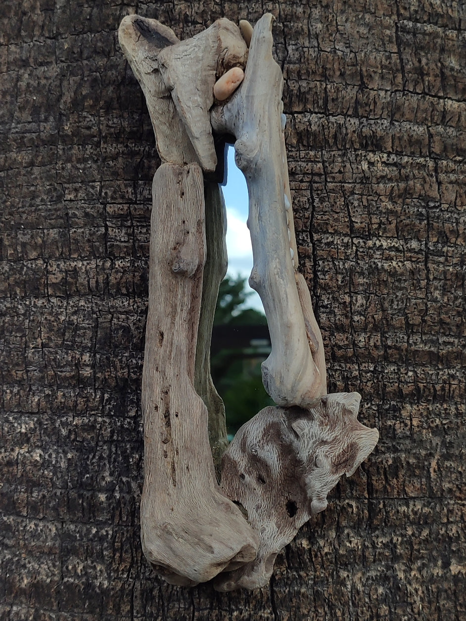 Bone driftwood mirror