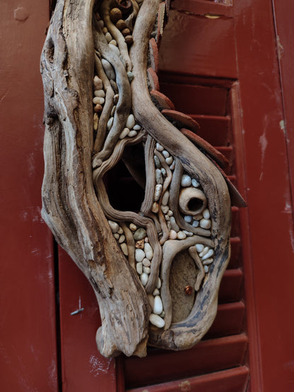 Curvy driftwood house