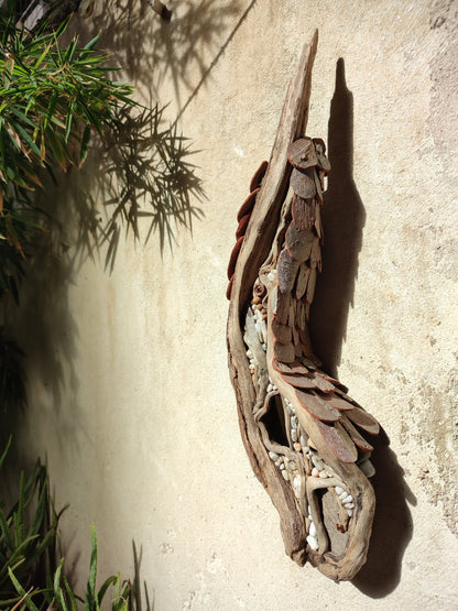 Curvy driftwood house