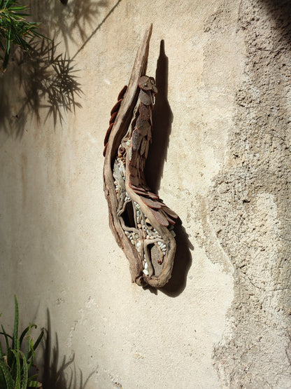 Curvy driftwood house