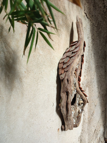 Curvy driftwood house