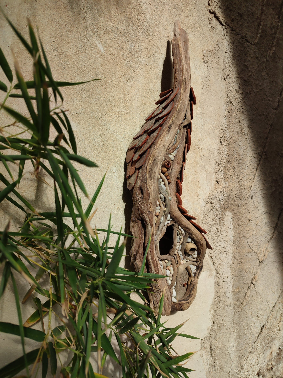 Curvy driftwood house
