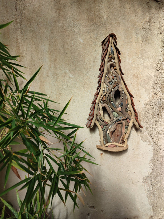 Handcrafted Driftwood Fairy House Wall Art