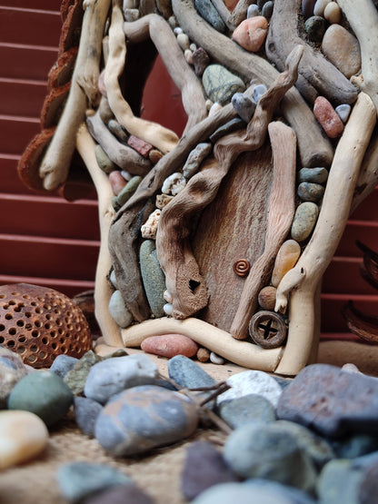 Handcrafted Driftwood Fairy House Wall Art