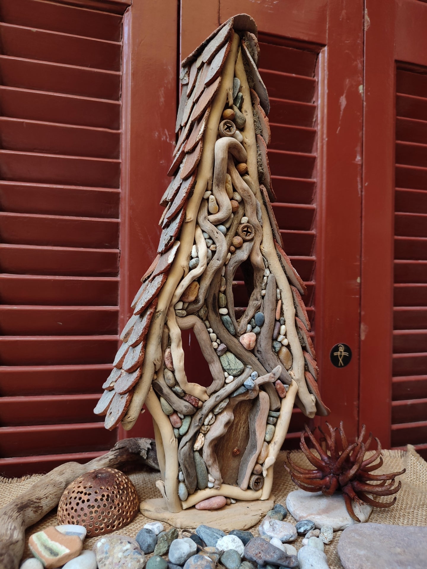 Handcrafted Driftwood Fairy House Wall Art