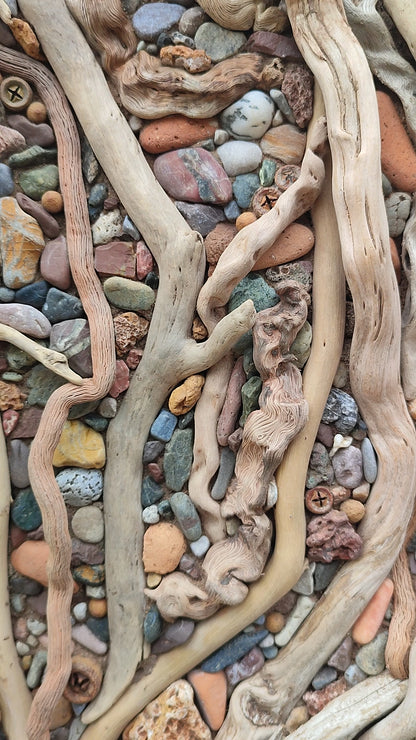 Abstract driftwood wallart sculpture